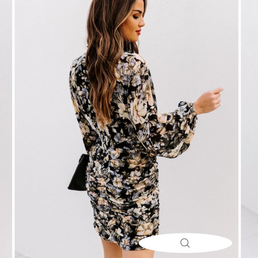 Philmont Floral Ruched Chiffon Dress (VICI)